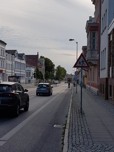 Fahrradstreifen in der Bahnhofsstraße 
