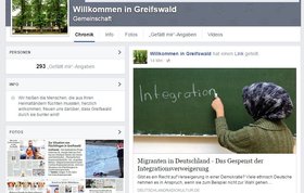 Screenshot der Facebook-Seite von "Willkommen in Greifswald"