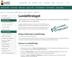 Screenshot der Webseite "Lundaförslaget"