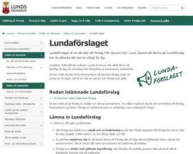 Screenshot der Webseite "Lundaförslaget"